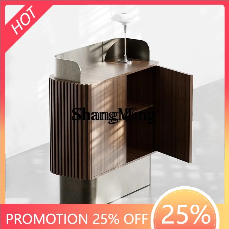 

FG wood grain stainless steel checkout page counterwelcome desk reception desk, simple modern restaurant reception desk,