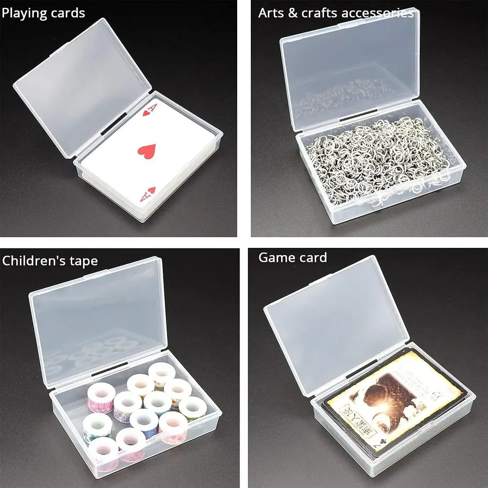 Cajas de almacenamiento de tarjetas de plástico vacías de 12 unidades para tarjetas de béisbol, comerciales y juegos con cierre a presión seguro