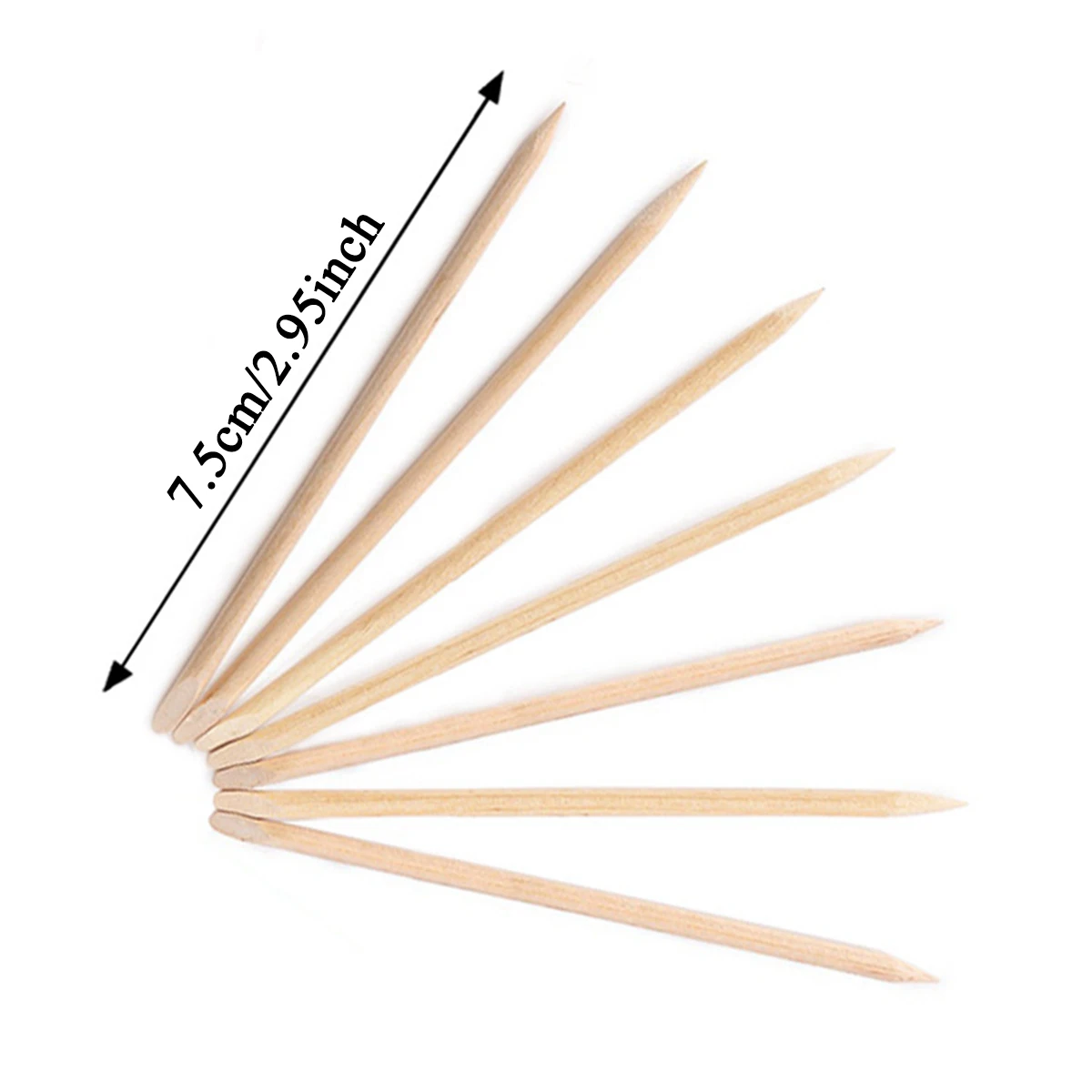 10/20/50/100/200 Pcs 75mm Orange Wooden Sticks Nail Sticks Double Sided Multi Functional Cuticle Pusher, Manicure Pedicure Tool