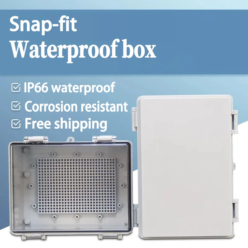 IP66 Outdoor ABS PC Hinged Plastic Grey/Clear Cover Housing Waterproof Power Electrical Junction Box Plastic Box Distribut Box