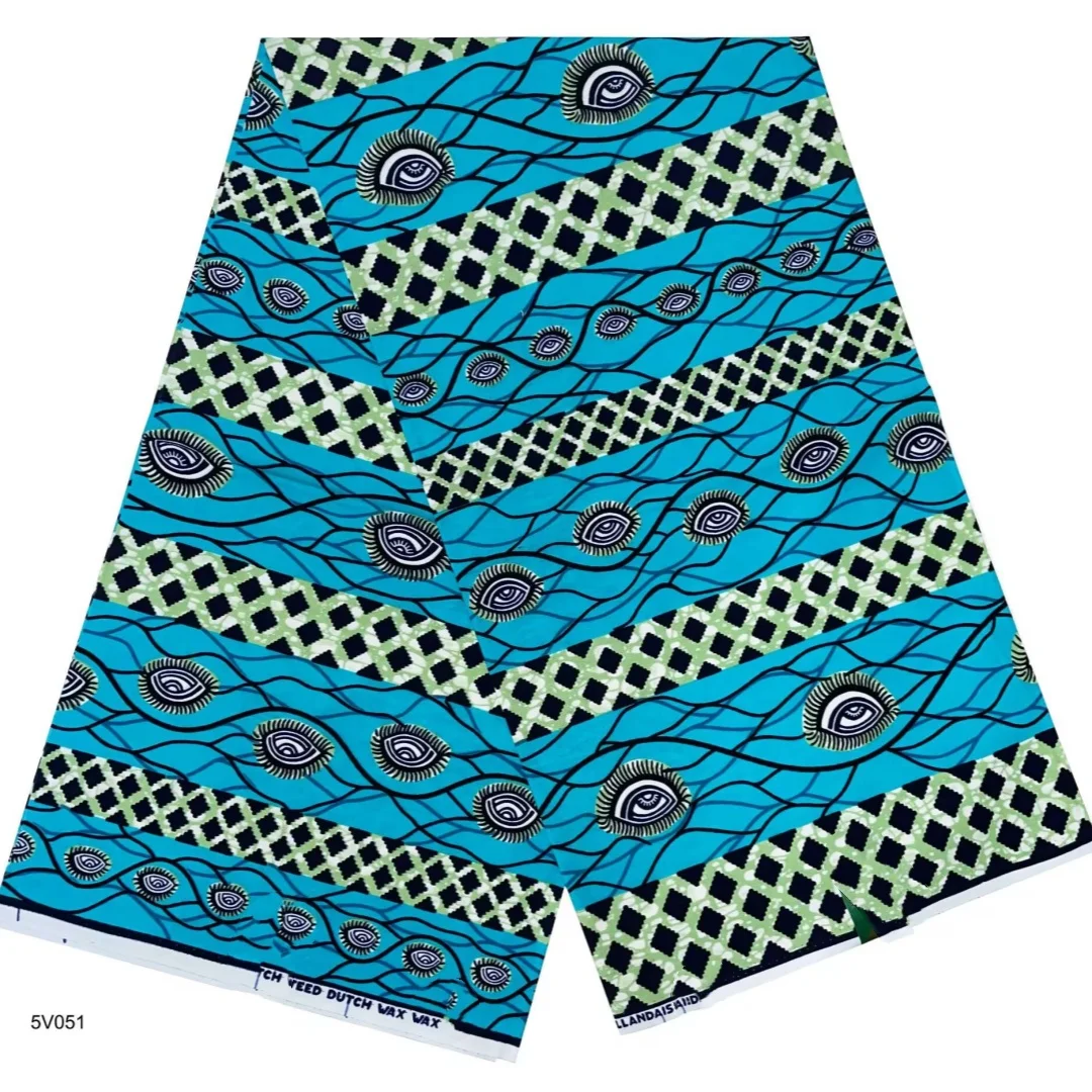 

2025 New Style hollande African Fabrics Nigerian Wax Print High Quality African Wax Fabrics For Patchwor T12