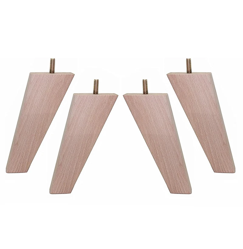 4Pcs Solid Beech Wood Furniture Legs for Sofa Couch Chair Ottoman Loveseat Table Cabinet Legs 14CM Furniture Feet Replacement