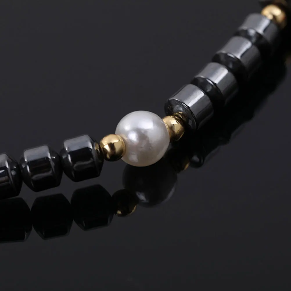 

1Pcs Black Gallstone Anklet Bracelet Bead Ankle Chain Decorative Magnetic Jewelry for Party Gifts Lightweight and Portable