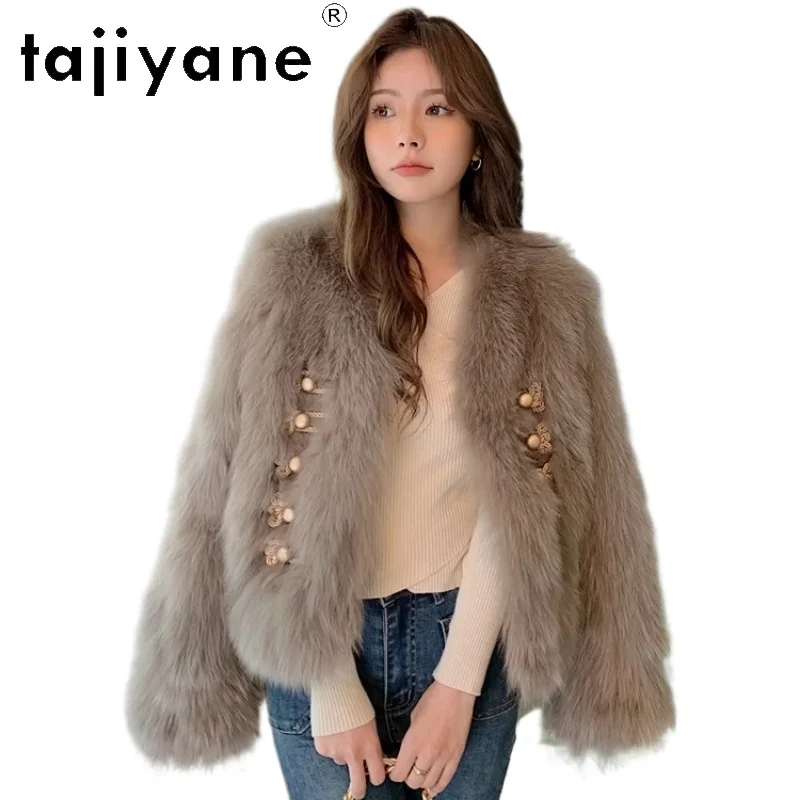 

TAJIYANE 100% Natural Fox Fur Coat Women Chic Real Fur Jacket Winter Woman Clothing 2025 Luxury Furry Jackets fourrures femmes