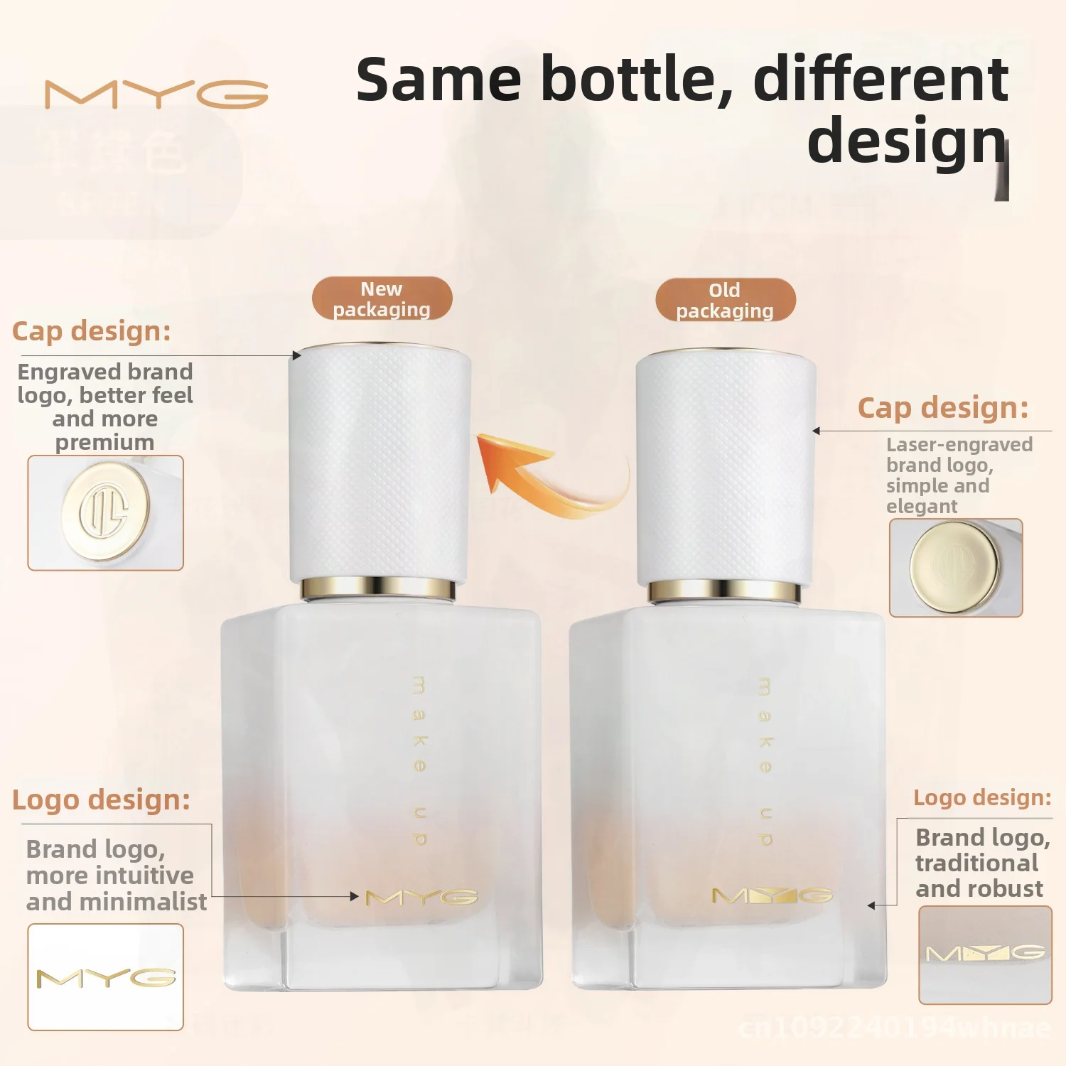 MYG Caviar Base líquida mate nutritiva para la piel 30 ml Corrector de acabado natural de larga duración 24 horas para pieles grasas neutras