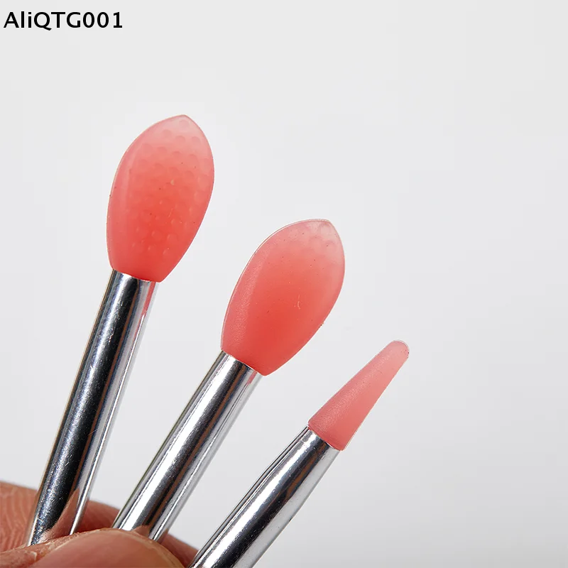 3PCS 실리콘 립밤 브러시 흡착 커버 포함 분실 방지 립 마스크 메이크업 브러시 립 필름 홀더