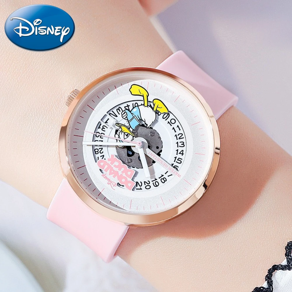 Disney Donald Duck Cartoon Fashion Pop Calendar Quartz Watch Cute Kids Clock Gift With Box Boy Relogio Masculino