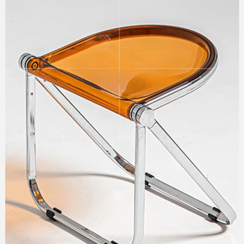 Minimalist modern milk tea shop coffee shop acrylic transparent folding stool creative transparent low