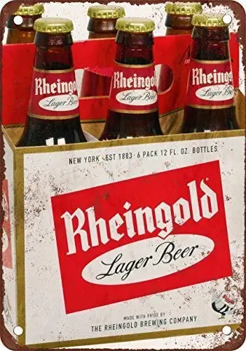 

Jesiceny New Tin Sign Rheingold Beer Vintage Look Reproduction 8x12 Inch