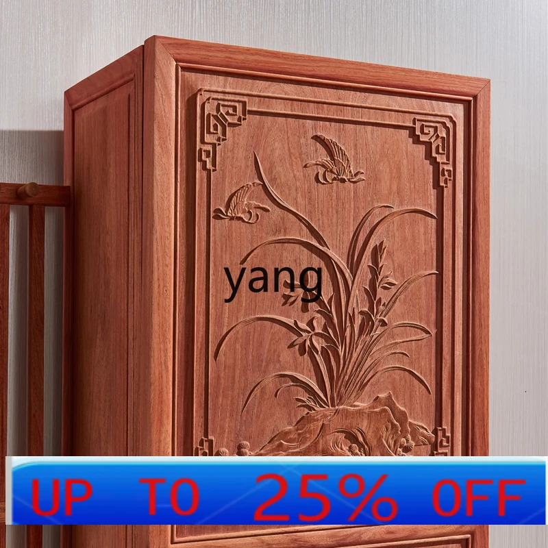 

CX red sandalwood full-length mirror mahogany fitting mirror new Chinese living room full-length mirror landing