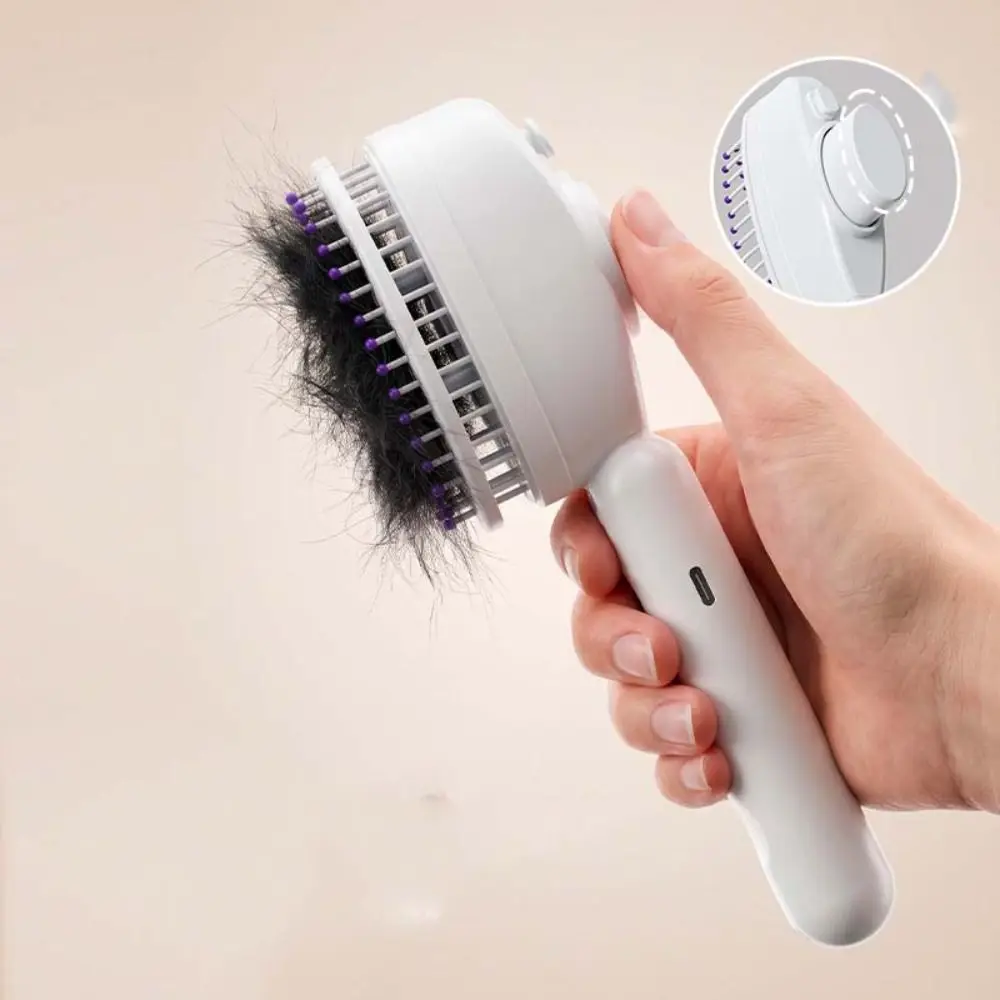 Multi-Function Red Light Spray Massage Comb Anti-Frizz Large Tank Portable Electric Spray Hair Brush One-Key Clean Hair Care
