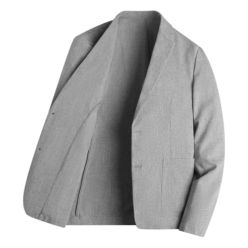 2024 Summer Ice Silk Blazers Elasticity Men\'s Thin Windbreak Classic Solid Color Casual Business Suit Jackets Office Social Coat