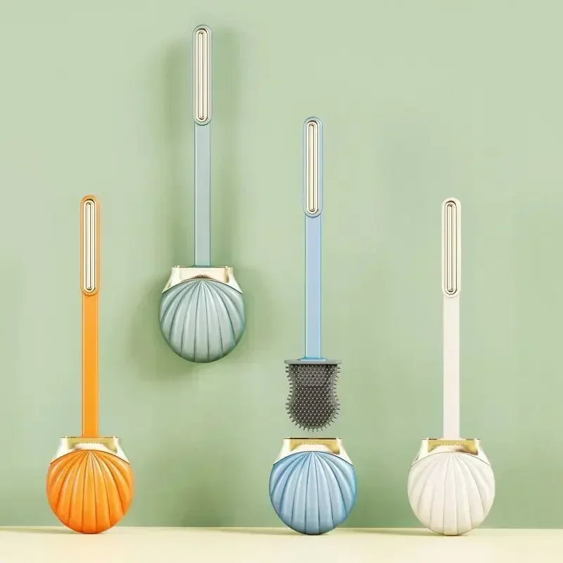 Shell Toilet Brush With No Dead Corners, Household Non Punching Toilet Brush