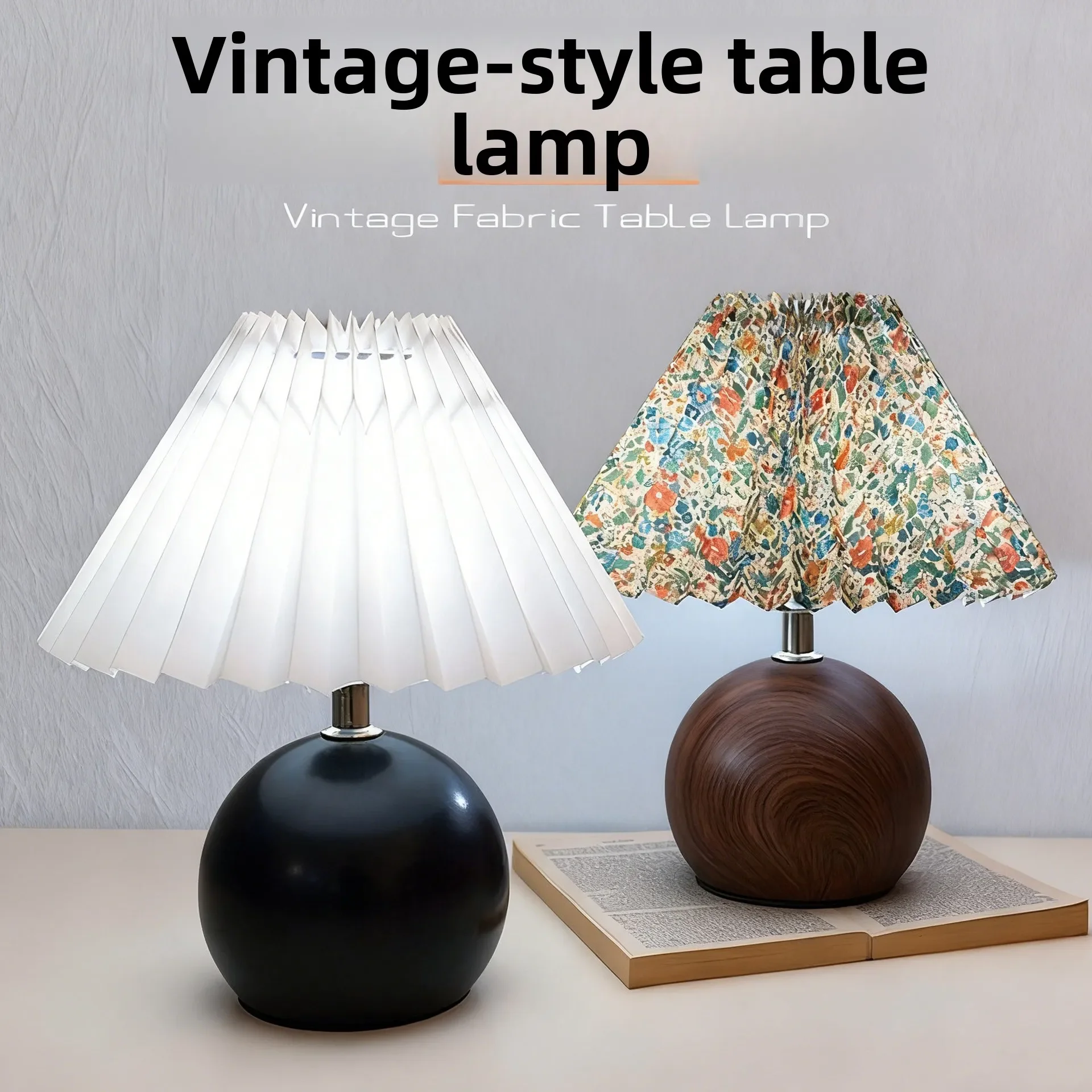 Floral American Style Table Lamp Atmosphere French Mid-century Bedroom Bedside Light Luxury Sensation Soft Cotton Fabric Night