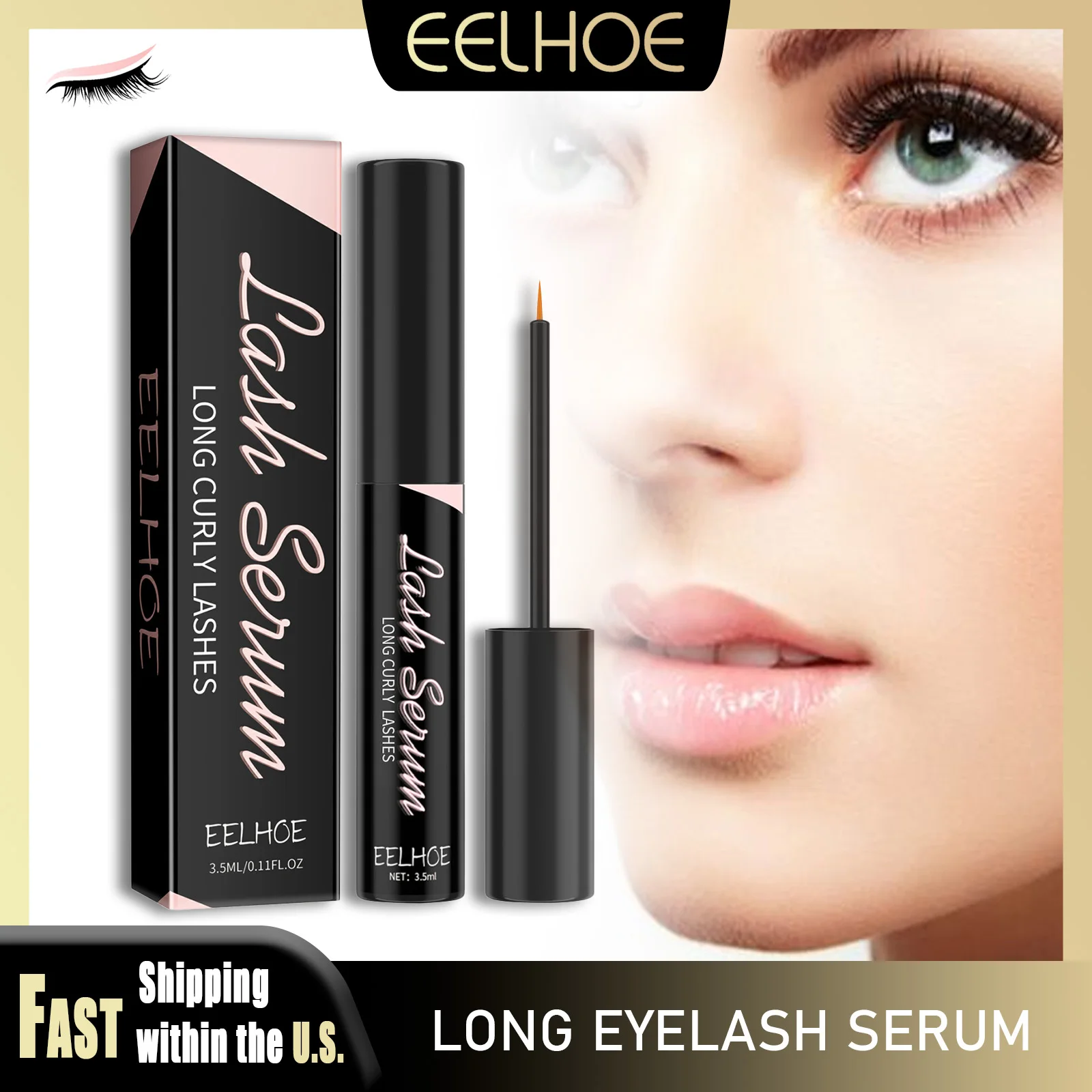 EELHOE 3.5ml Siero Ciglia Lunghe Enhancer Nutriente Allungamento Lash Lifting Crescita Più Lunga Più Spessa Ciglia Trucco Fine