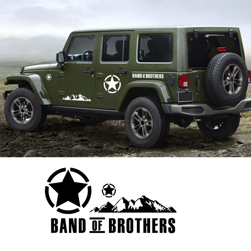 

Car Body Door Sticker Decal Mountain Army Star Auto Vehicle for Jeep Wrangler JK Pickup Vinyl Decor