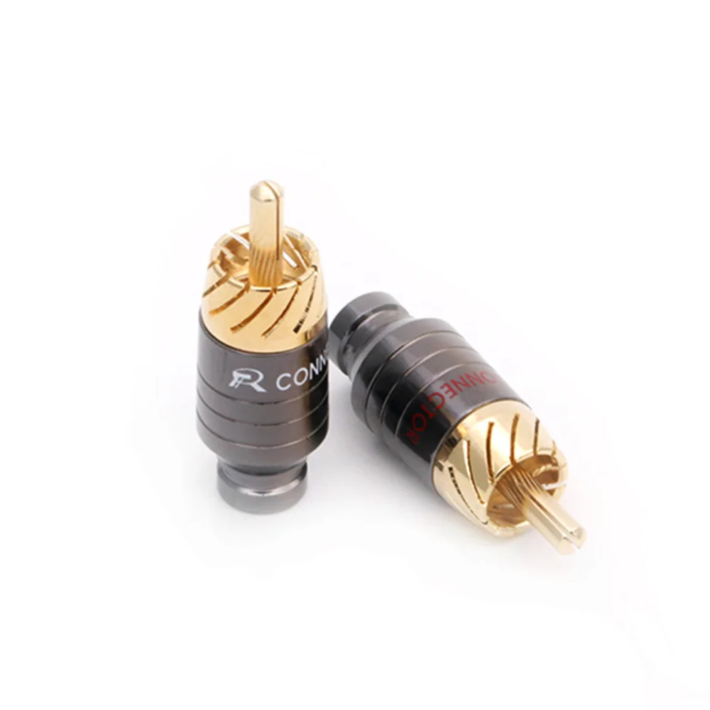 4pcs/2pairs Luxury Soldering RCA Plug Jack Connector Speaker Audio Output/Input Adapter Plug Gold Plated Earphone Connector Jack