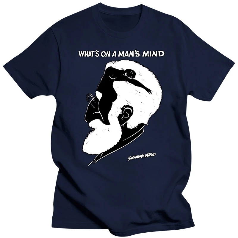 Sigmund Freud T-Shirt Whats on A Man Mind Tee Shirt Summer Casual Man T Shirt Good Quality Top Tee Loose Clothes