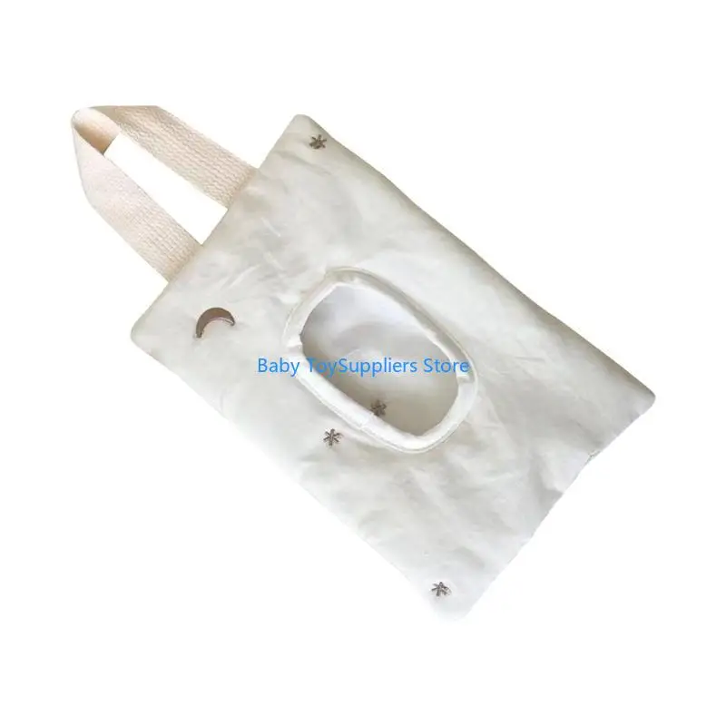 

R1WF Car Tissue Box Embroidery Tissue Box Stitches Tissue Holder Wet Tissue Bag Gift
