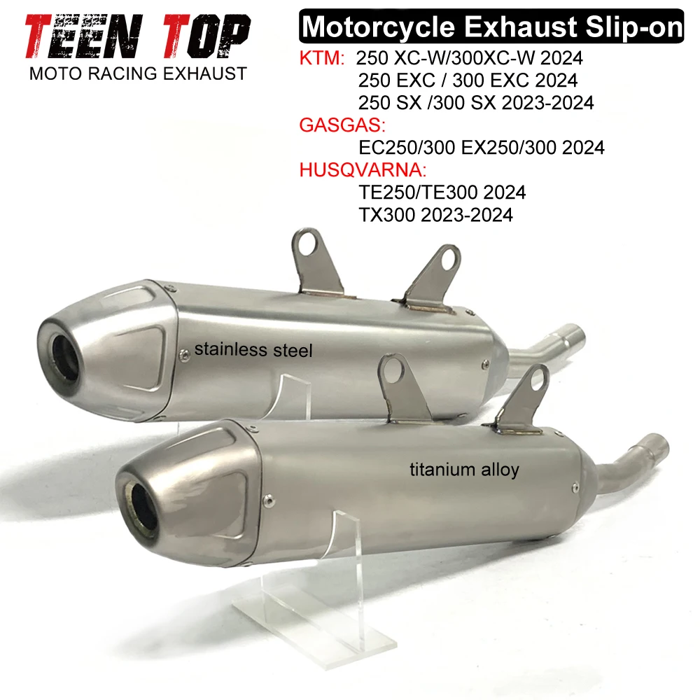 

Titanium Alloy/Stainless Steel Exhaust Muffler For KTM 250 XC-W/300XC-W/250EXC/300EXC Slip-on Exhaust Connect Tube 300 EXC 2024