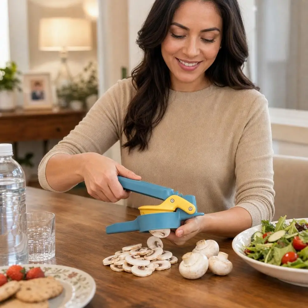 Quick‑Cut Handheld Fruit Vegetable Slicer PP Plastic Manual Cutter Slicer for Strawberry Kiwi Mushroom Camping Kitchen Gadget
