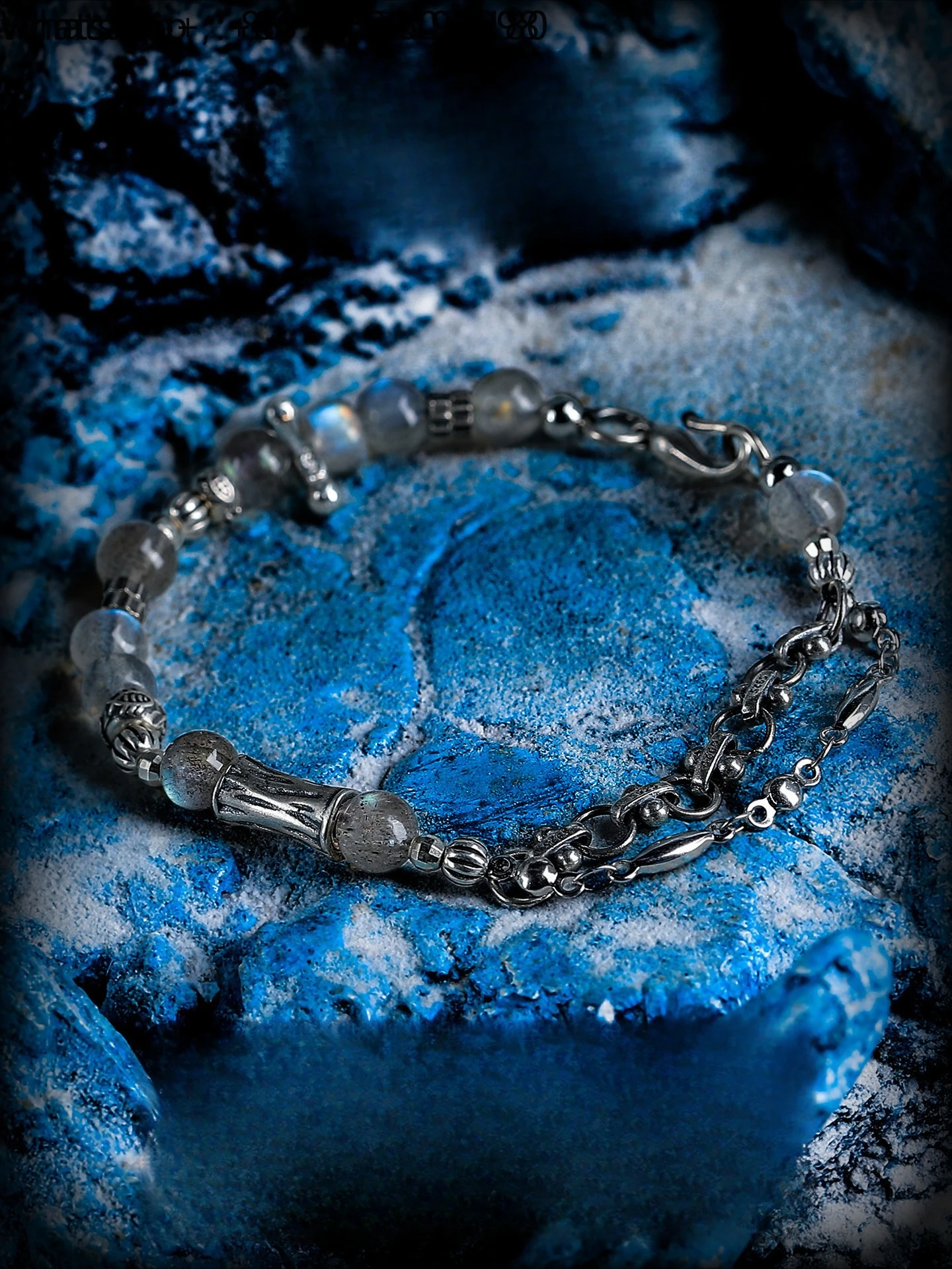 Natural Gray Moonstone Bracelet Men's Bracelet Beads Advanced Sense Personalized Stacking Wear