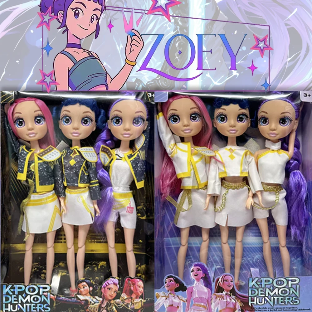 

14+y Kpop Demon Hunters Anime Girl Figure Movable Joints Cartoon Doll Desktop Decor Toy for Girls Collection