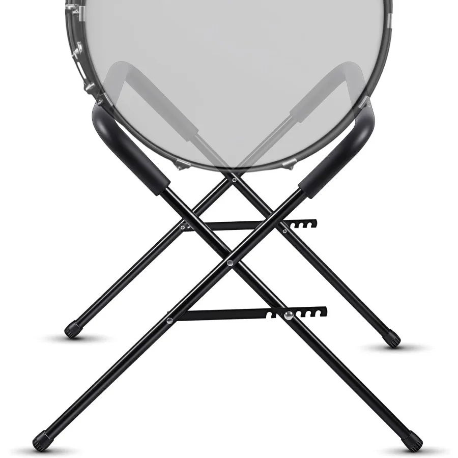 

Усиленная регулируемая стойка для бас-барабана 21 дюйм с стальными ножками и защитным чехлом для больших барабанов, черная, подходит для оркестров