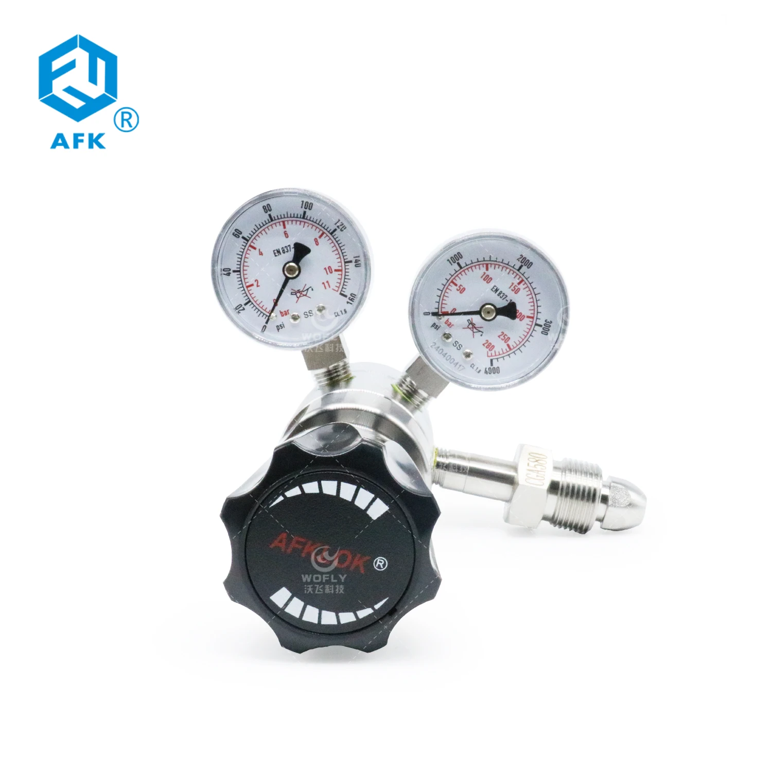 

4000psi Inlet 160psi Outlet Nitrogen Air CO2 Pressure Regulator Argon with DIN477.NO1