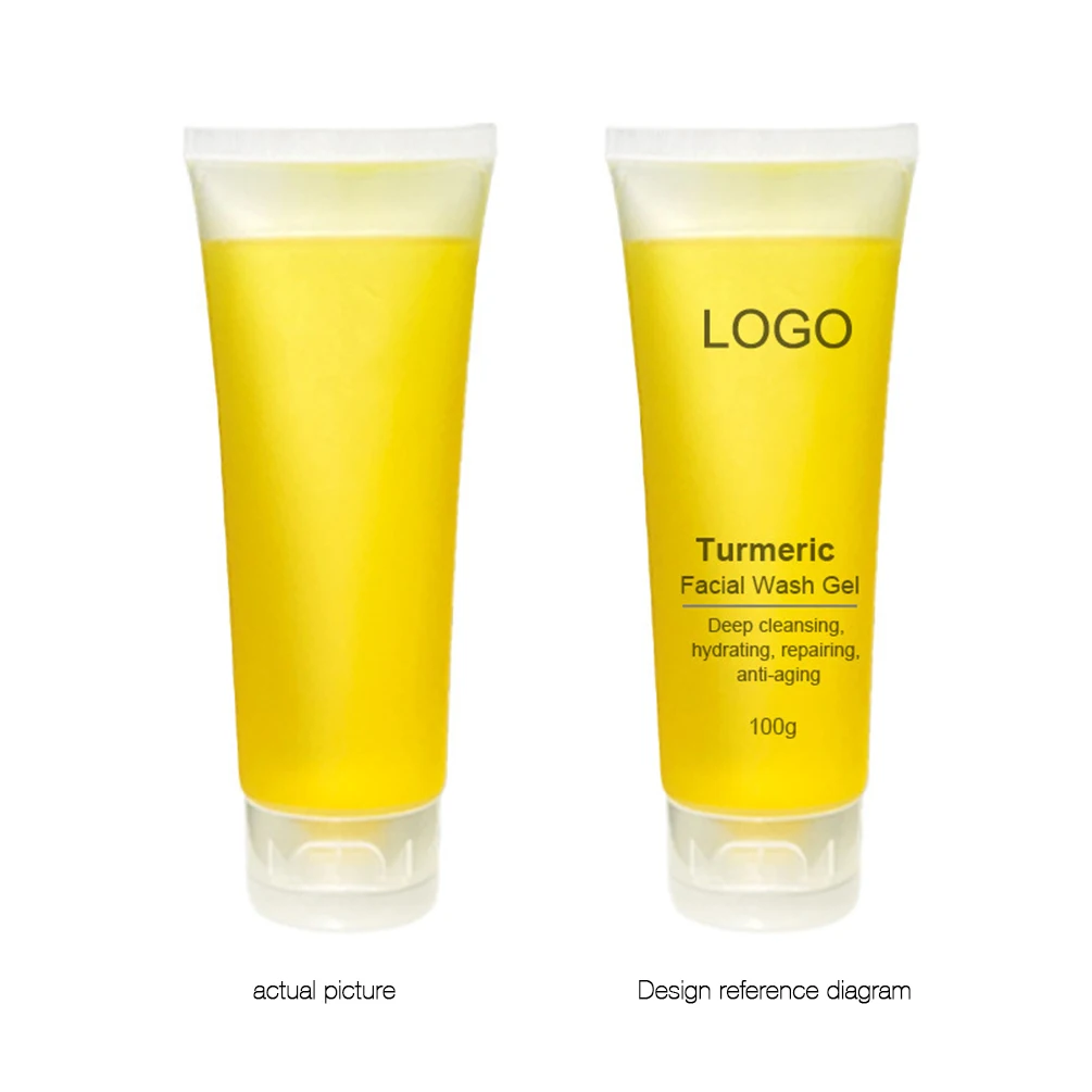 100 g Private Label Kurkuma-Reiniger, individuelles Logo, unboxiert, Tiefenreinigung, feuchtigkeitsspendendes Kurkuma-Make-up für das Gesicht, alle Hauttypen