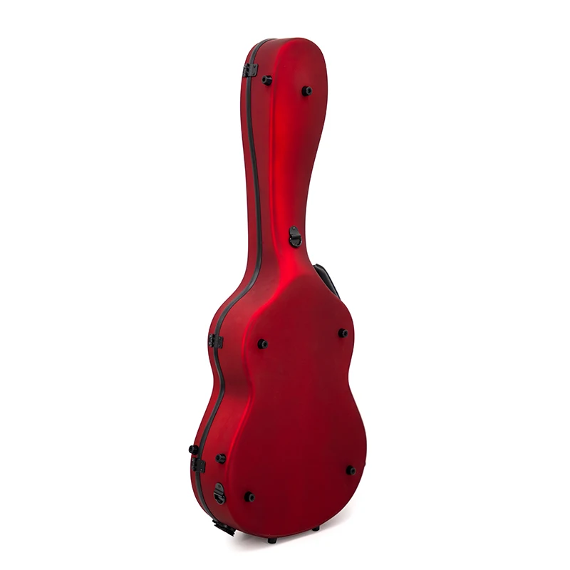 MOON-C-MRD RM حافظة جيتار من الألياف الزجاجية مقاس 39 بوصة مقاومة للماء ومضادة للصدمات ومقبض من الجلد الطبيعي مطلي باللون الأحمر