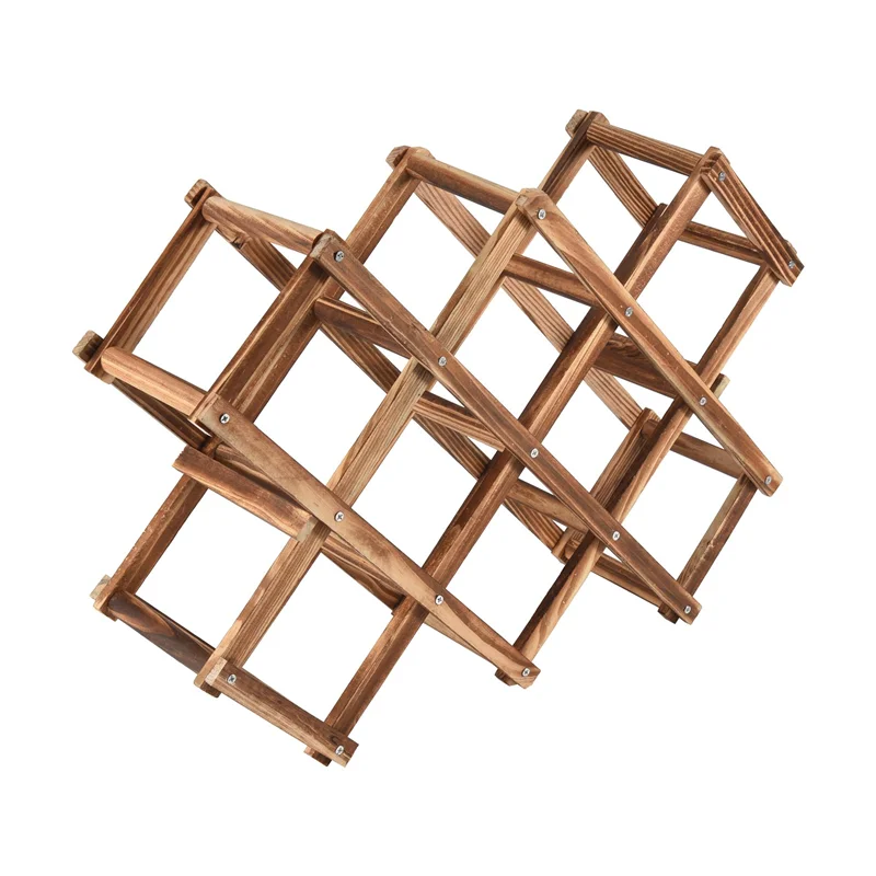 صنع-خشب النبيذ الأحمر الرف 10 زجاجة حامل جبل بار عرض الرف للطي الخشب النبيذ الرف الكحول بالقرب من الرعاية شرب زجاجة أصحاب