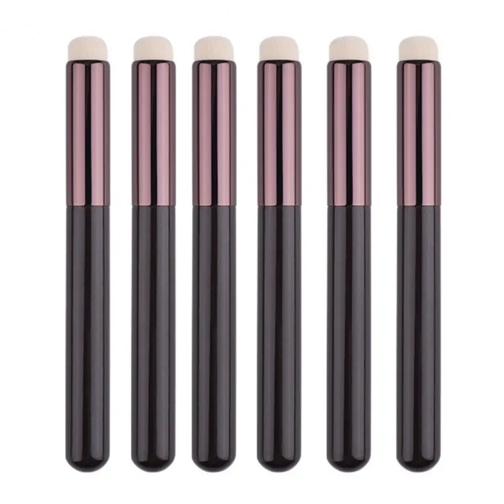 Lip Brush Portable Round Soft Bristles Lip Smudge Brush Set Eye Shadow Concealer Brushes Plastic Rod Artificial Fiber 6pcs Soft