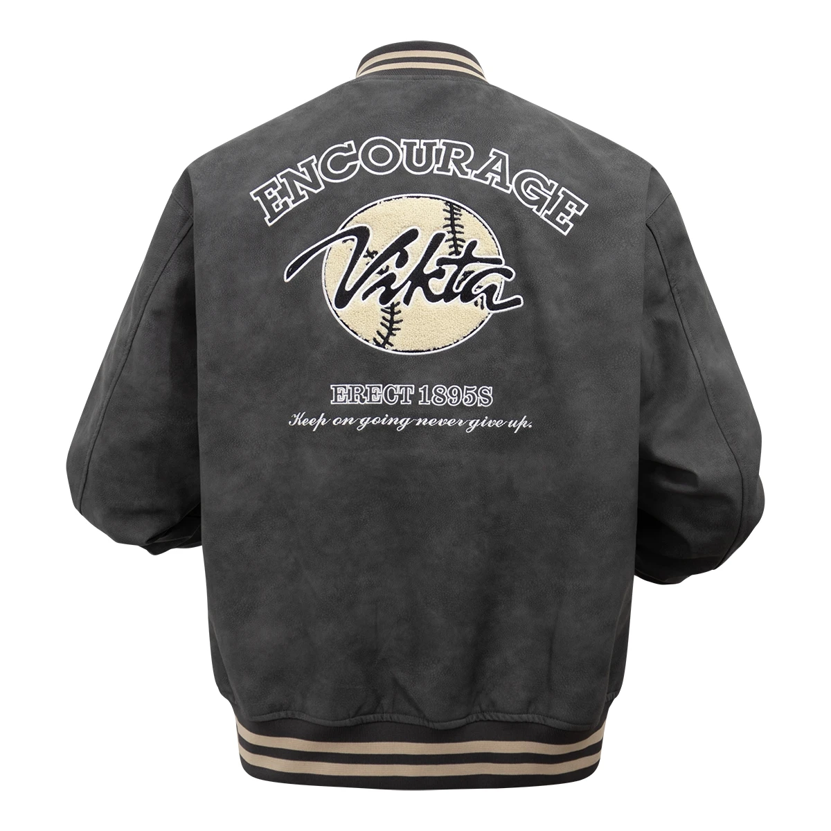 Mens Faux Leather Vintage Baseball Track Bomber Jacket Motorcycle Letter Embroidery College Varsity Demi-season Spring Outerwear