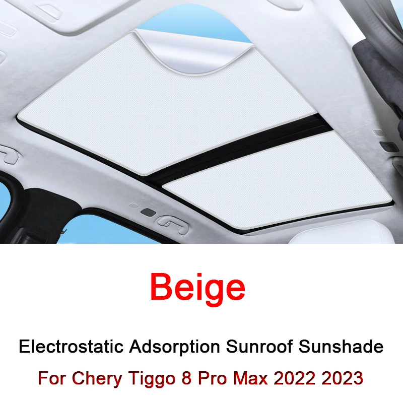 For Chery Tiggo 8 Pro Max 2022 2023 Electrostatic Adsorption Car Roof Sunshade Skylight Blind Shading Windshield Sunroof Cover