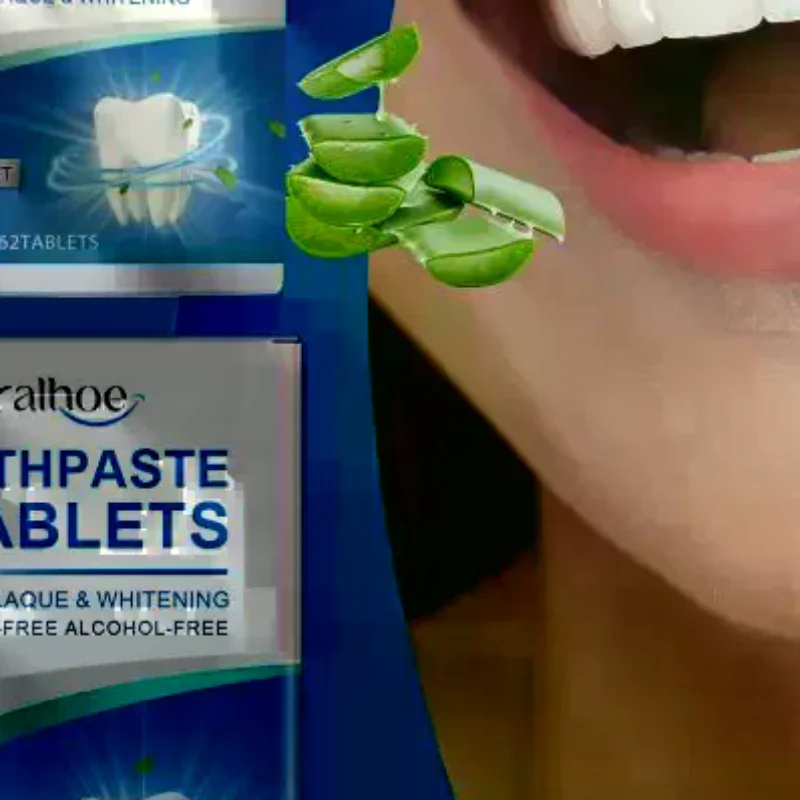 Solid Toothpaste Whitening Teeth Color  Reduce Dental Plaque Remove Bad Breath Oral Cleaning Portable Mouthwash Tablets