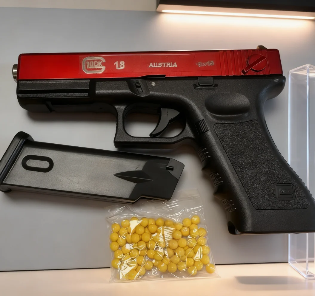 Pistola de aire de bala suave de alta calidad, manual G17, pistola de juguete geock, revista inferior, láser, deportes al aire libre, juego CS, armas, regalo para niños