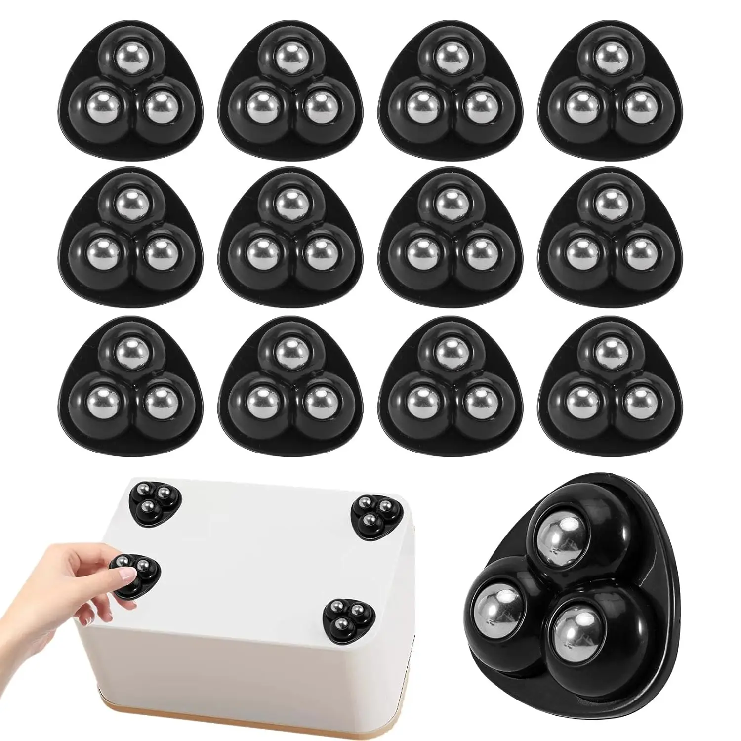 Sticky Swivel Pulley No Noise Self Adhesive Universal Pulley Rotating Wheels for Trash Can Bottom Kitchen Small Appliances