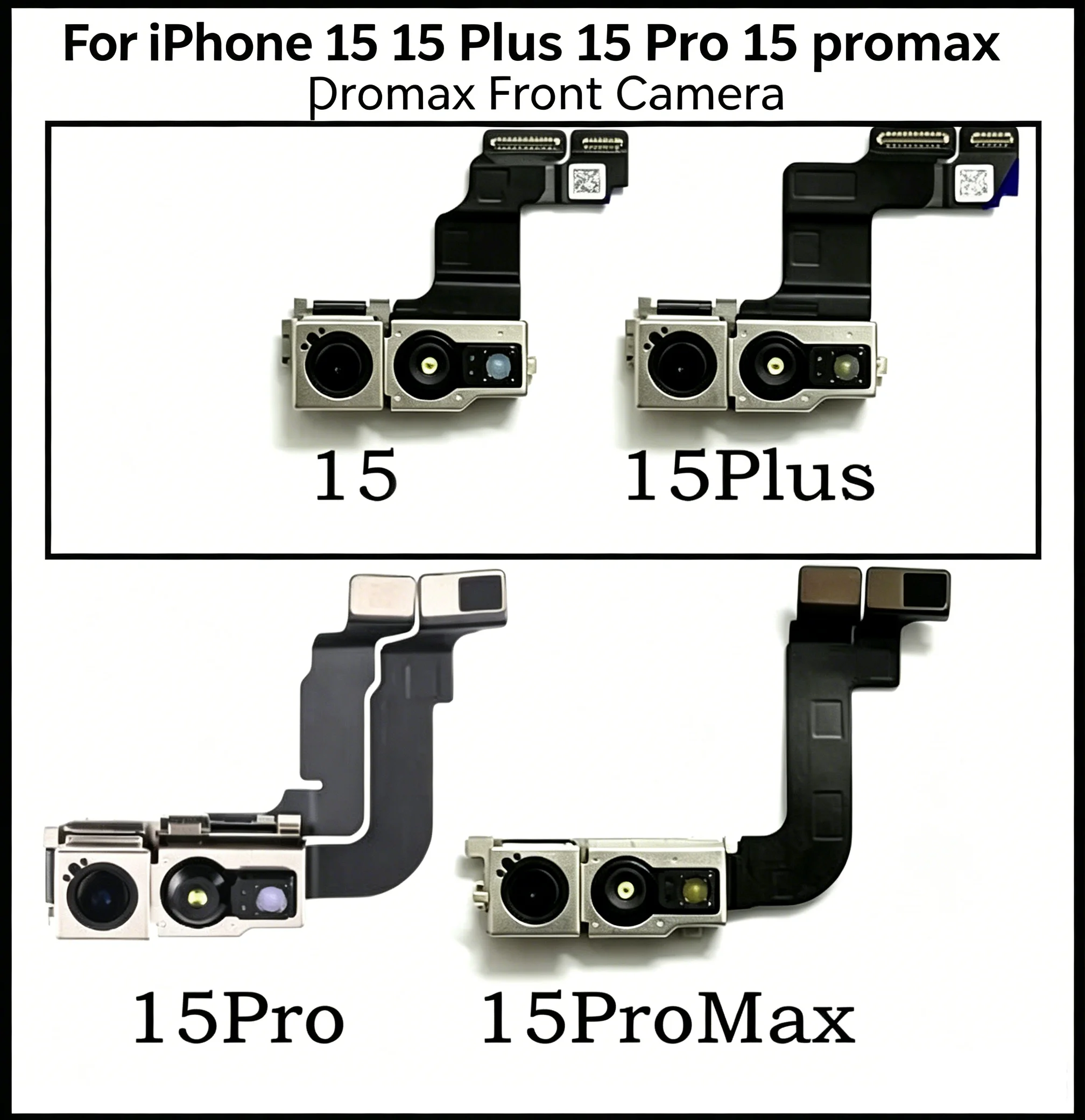 Front Camera Flex 100% Tested For iPhone 15 15 Plus 15 Pro 15 proMAX Front Camera Promixity Light Sensor Cable Replacement Part