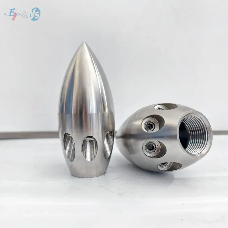 High Pressure Nozzle With Front 0 Back 8 Ceramic Cores for Dredging Sewage Pipe Sediment Impurities,Sewer Jetter Cleaning Nozzle