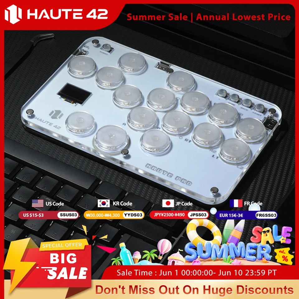 Haute42 G16 Hitbox Arcade Stick for PC, PS4, Switch