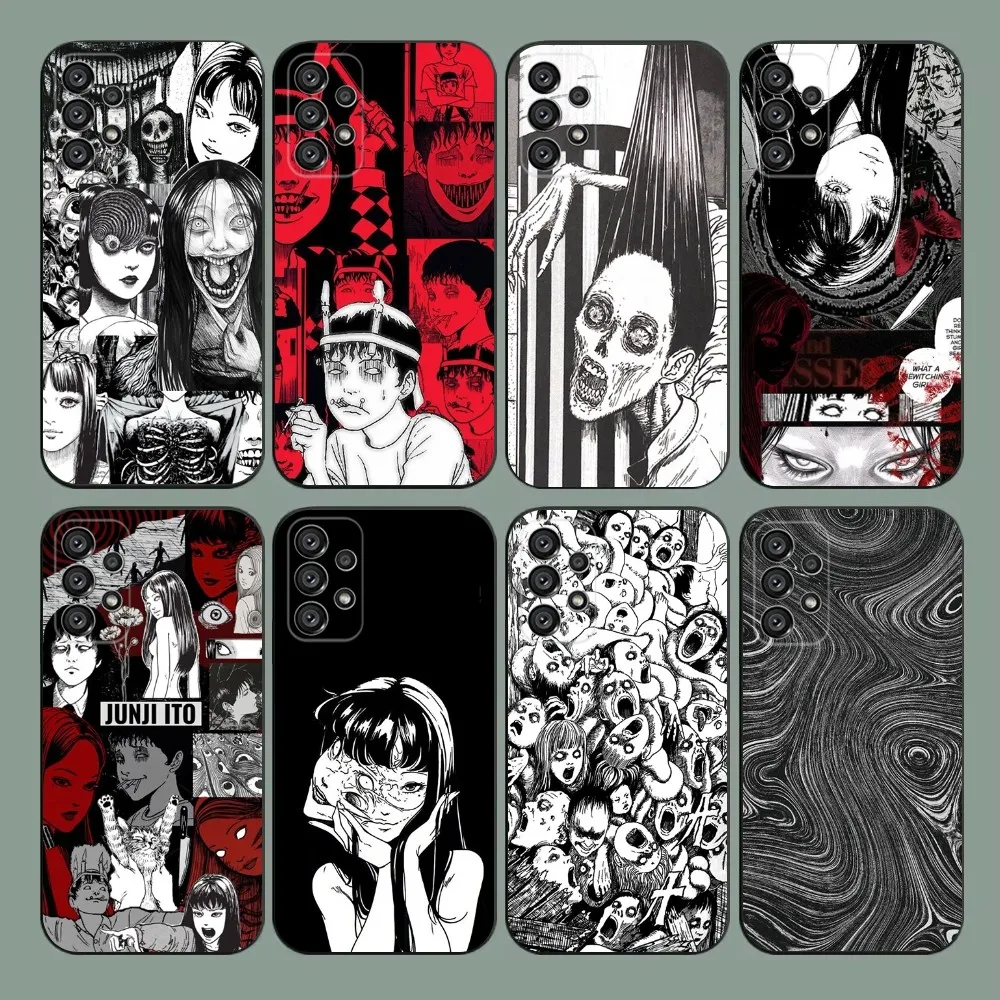 

J-Junji Ito horror Art Phone Case For Samsung Galaxy A20,A21s,A22,A31,A32,A52,A53,A72,73,A80,A91 Soft Black Cover