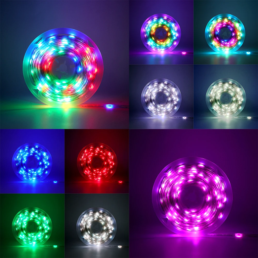 USB Power Smart RGB Strip Light 5V Bluetooth App Control Fairy LED String Light IP65 Waterproof Garland Lamp for Christmas Decor