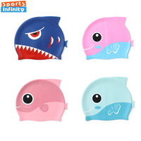 Cute Cartoon Dino Silicone Swimming Cap M for Baby 2-8 Years Children Protect Ears Swim Hat Boy Girl Kids Swim Pool Accessories