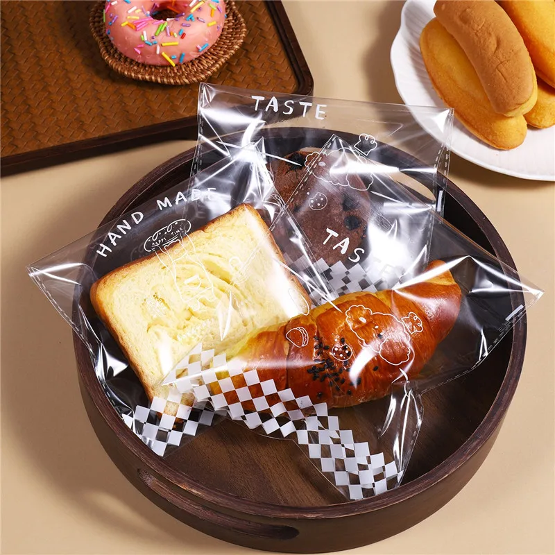 

100Pcs Clear Transparent Self-adhesive Food Packaging Baking Bread Sliced Toast Sandwich Snack Bags