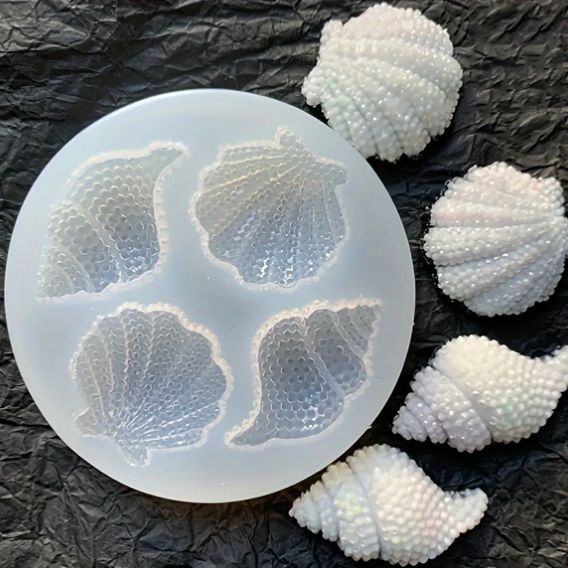 4Irregular Shell Shape Silicone Mold for DIY Jewelry Epoxy Resin Casting Suitable for Polymer Clay Soap DIY Crafts Candle Aromat