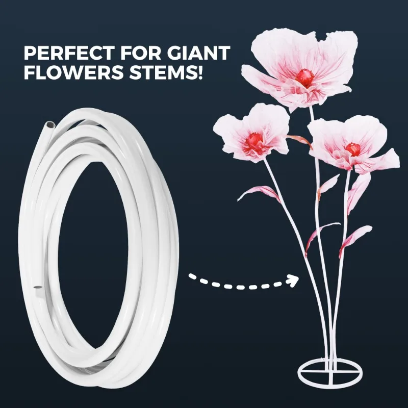 5M/2M Styling-Röhre PVC Aluminium Biegbares Kunststoff-Formrohr Große Kunstblumenstiele DIY-Requisiten Hochzeits- und Partydekoration