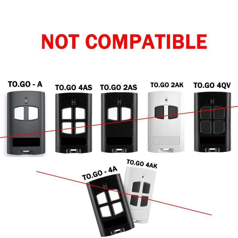 Imagem -02 - Garagem Porta e Portão de Controle Remoto Rolling Code Compatível com Togo 2va 4va 2wv 4wv 43392 Mhz Oferta Especial