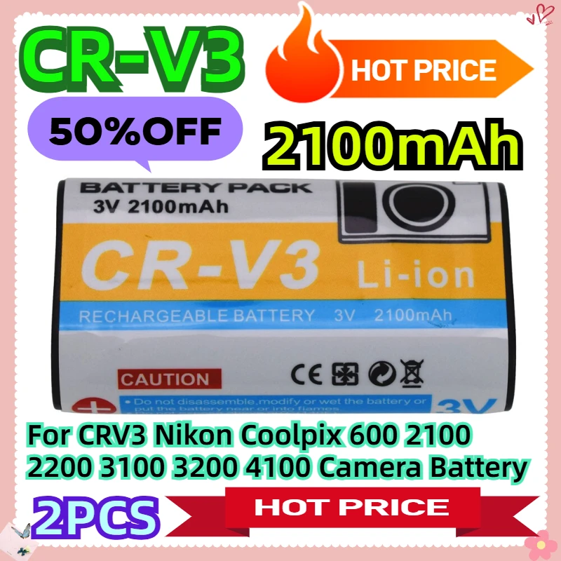 

For CRV3 Nikon Coolpix 600 2100 2200 3100 3200 4100 Camera Battery 2pcs