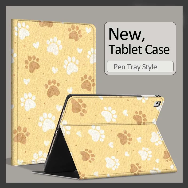 Cat Footprints Creative Design Fashion For Xiaomi Poco Redmi Pad 8 2 4 C1 6 6S 7 7S SE 9.7 14 11 11.2 Inch Pen Tray Tablet Case